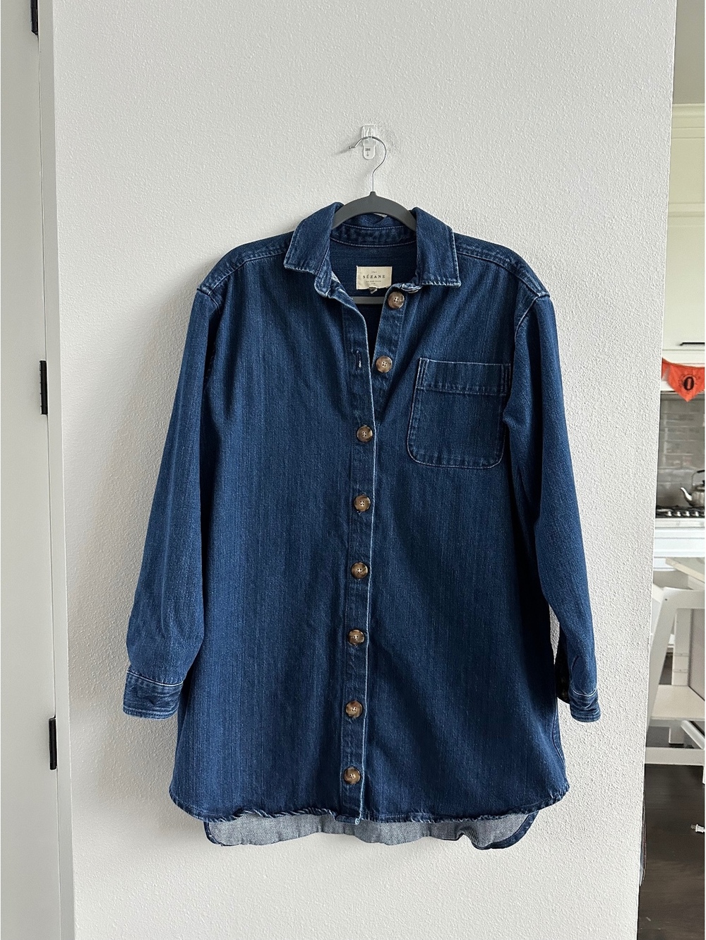 Sezane Sofie Denim Button Down Dress Size 36